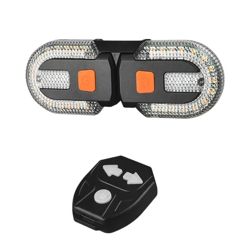 Wireless Bike Turn Signal Tail Lights with Remote Control | USB Rechargeable LED Safety Light | Left/Right Turn & Brake Signals | High Brightness Adjustable | Detachable Design