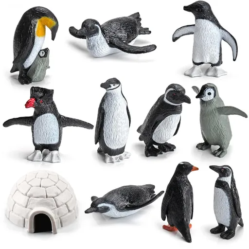 Arctic Penguin Figurines Toy Playset Mini Penguin Toy Set Realistic Penguin Cake Topper Small Penguin Action Figures Polar