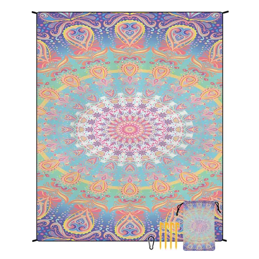 Style STD-001-5 Colorful Quick Dry Beach Mat Sand Proof Waterproof Outdoor Picnic Blanket - Compact & Lightweight