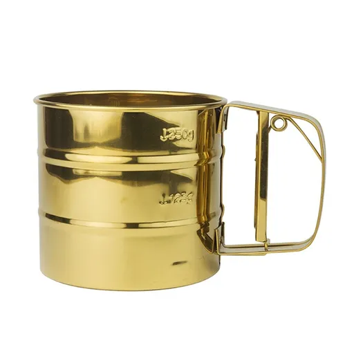 Stainless Steel Fine Mesh Sieve Flour Sifter Flour Cup Sifte A unique gifts for baking enthusiasts (Golden)