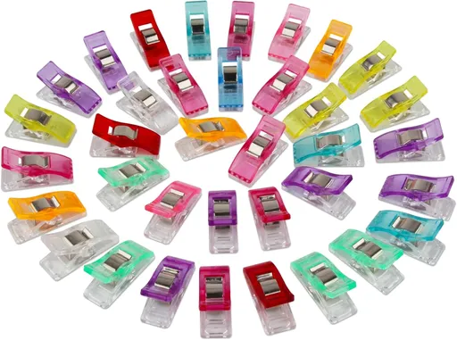 100Pcs Sewing Clips, Multipurpose Fabric Clips,Quilting Clip Assorted Colors Fabric Clip for Sewing Supplies Quilting Accessories Crafting Tools Binding (Packaged in Bag)