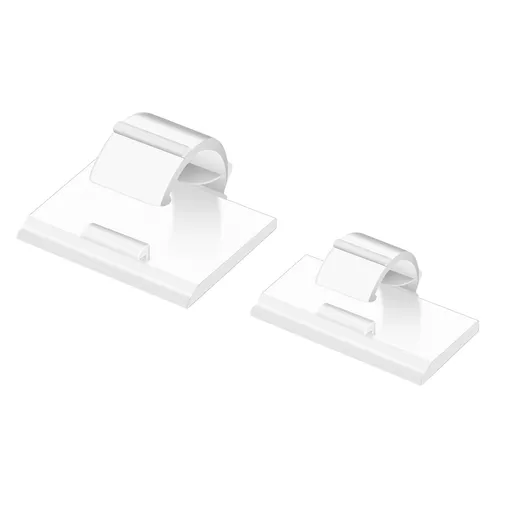 100PCS Cable Clips White, AIBOO Upgraded Wire Clips Adhesive with 50PCS Small Size & 50PCS Large Size Cable Straps, Mini Cable Wire Management for Handling Under Cabinet Lighting with Cords