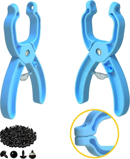 Safety Eye Tool Auxiliary Tool for Attaching Safety Eyes for Crocheting Safety Eyes Crochet Tools for Amigurumi Crochet & Stuffed 5-30mm Animal Eyes Making Supplies Tool（Blue 1pcs）