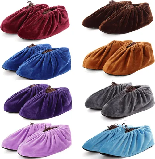 8 Pair Reusable Fabric Overshoes with Flap, Sturdy Shoe Covers