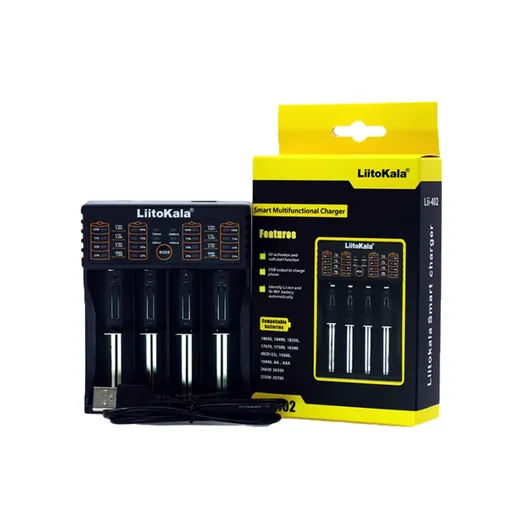 Battery Charger Smart 4-Slot USB for 18650 AA AAA Li-ion NiMH Compact