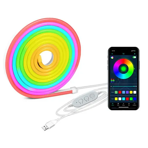 1 Set USB Neon LED Strip Light Music Sync Color Changing for Room Decor 3 m