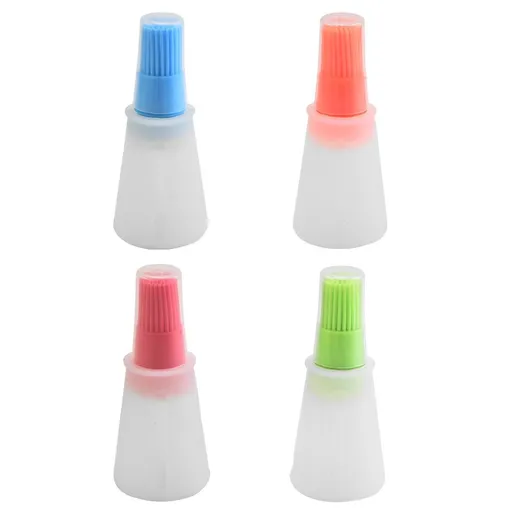 4 pcs Silicone Oil bottle brush， BBQ/Pastry Basting Brushes,Silicone Cooking Grill Barbecue Baking Pastry -Random Color