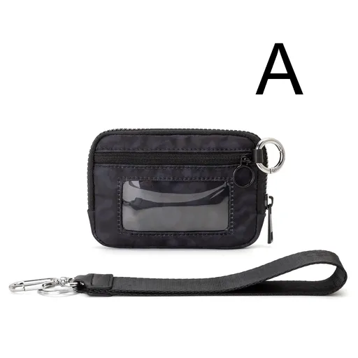 Waterproof Oxford Wristlet Wallet Card Holder with Detachable Wrist Strap, Multi-Pocket Zipper Pouch for Cards, Cash, Keys and Earphones, Ideal for Running, Fitness and Travel (A)