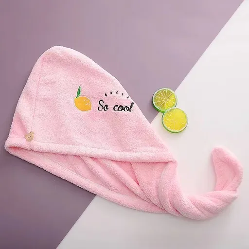 Ladies' Soft Quick-Dry Shower Cap Towel - Delicate Embroidery, Essential for a Refreshing Bath(PINK)