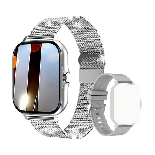 Smart Watch full touch screen fitness tracker IP67 waterproof design Silver
