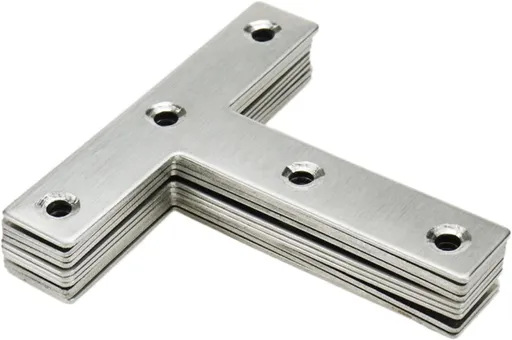 T Brackets Mending Plate 3.14" x 3.14" Stainless Steel Flat Repair Plate - 10pcs