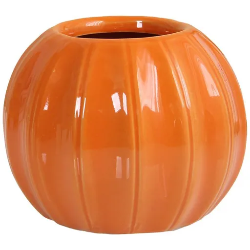 Pumpkin Vase Ceramic Flower Vase Fall Harvest Decoration for Halloween Home Decor Dried Flower Vase Flower Arrangement Orange