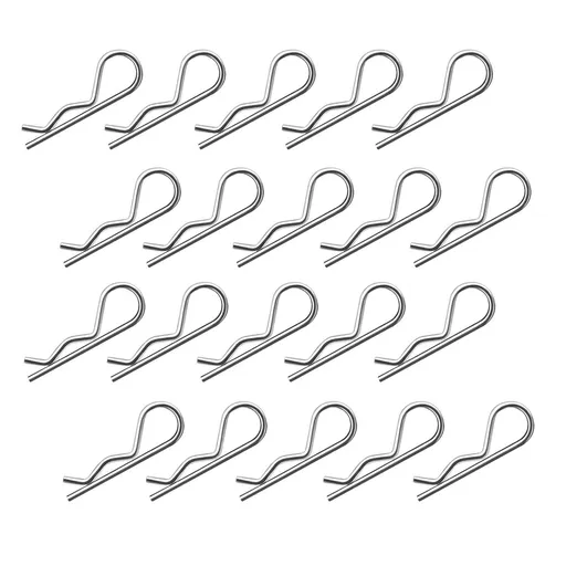 20pcs R Clips Retaining Cotter Pins, Heavy Duty Zinc Plated Cotter Pin Hairpin Assortment Kit for Use On Hitch Pin Lock Systems