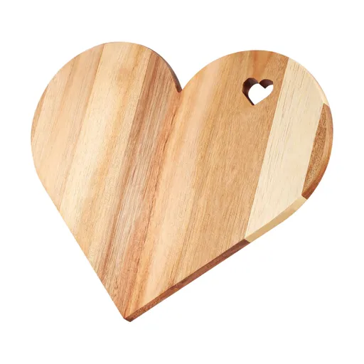 Heart Shaped Cutting Board, Acacia Wood Bread and Cheese Serving Board for Meat Vegetables and Charcuterie, Gift for Wife Women and Friends
