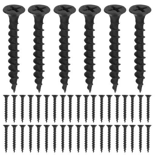 100 Pcs Wall Steel Screws Cord Anchor Picture Rail Hooks Black