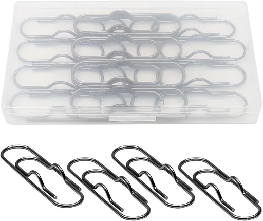 20 PCS Metal Pen Clips, Black Pen Holder, Multifunctional Pen Clip Holders for Notebooks, Paper, Clipboard