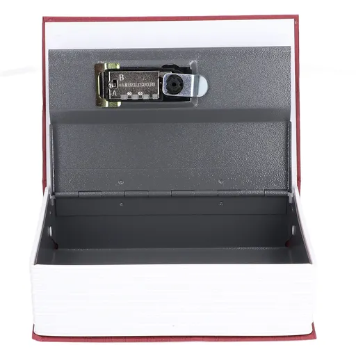 Book Shaped Steel Safe Classic Secret Book Safe Lock Password Type Household Storage BoxRed