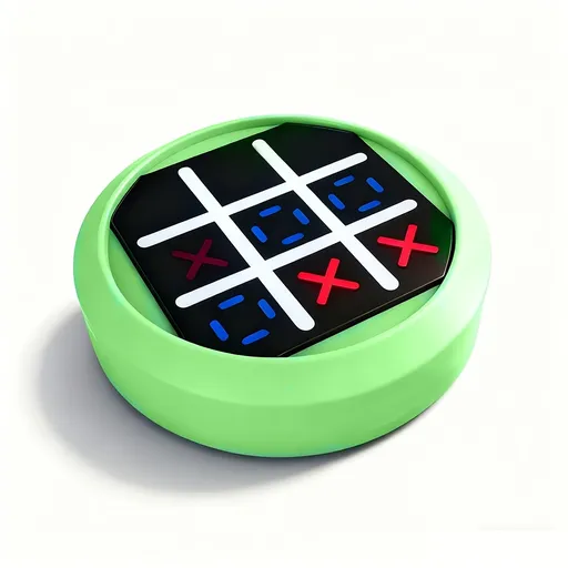 4-in-1 Electronic Tic Tac Toe Game: AI Battle, Two-Player Mode, Memory & Speed Challenge | Handheld Portable Game Console, Suitable for Both Kids and Adults (Batteries Not Included)（green）