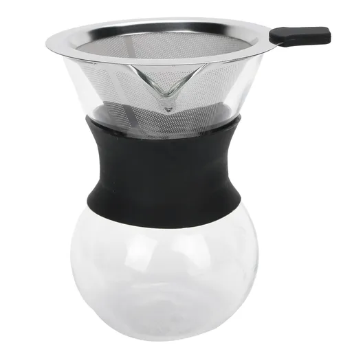 Reusable Glass Coffee Pot with Stainless Steel Filter Manual Drip Coffee Maker Set200ml