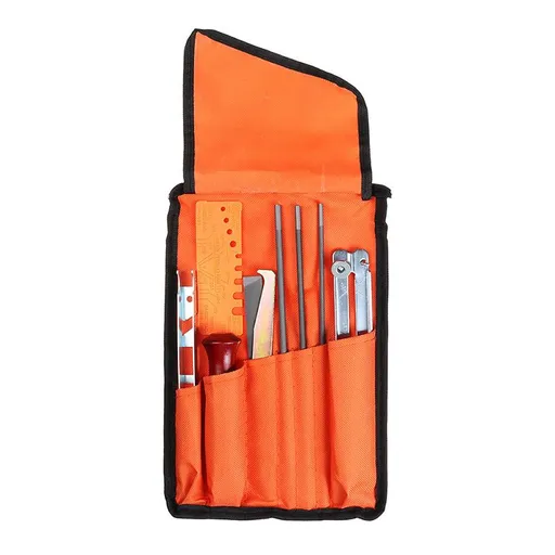 10Pcs Cloth Bag File Set Electric Chainsaw File Round Flat File Guide File Sharpener Tools Electric chain saw file