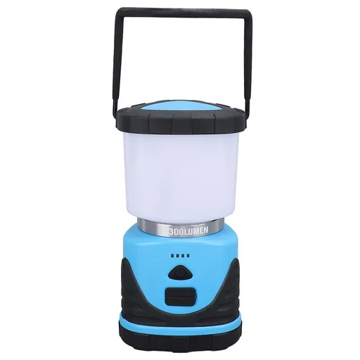 Camping Lantern 300LM 3 Modes IP65 Waterproof USB Rechargeable Portable Tent Light for Emergency Power Outage Hiking Camping Essentials Blue