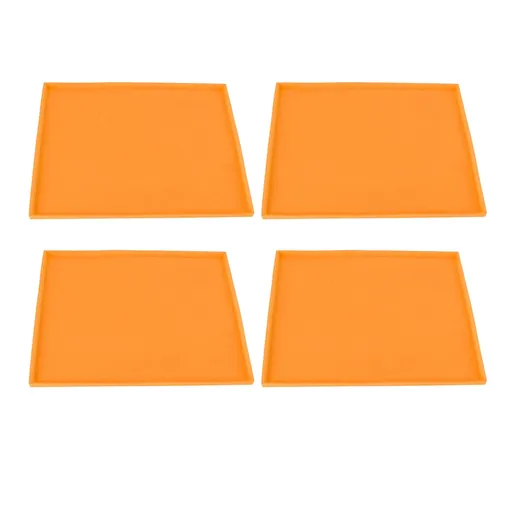 4Pcs Silicone Dehydrator Mats Food Grade High Temperature Resistance Prevent Sticking Fruit Dehydrator Trays with Edge Orange