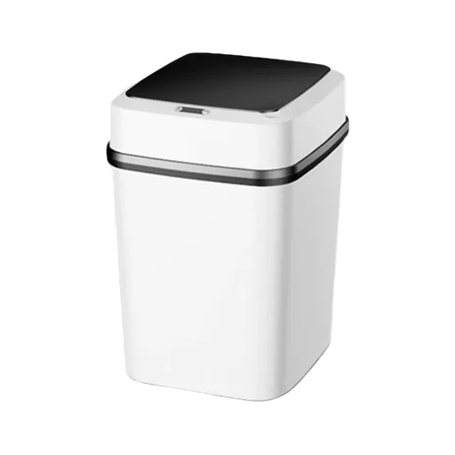 Smart Sensor Trash Can, automatic hands free lid with odor proof sealed design and long battery life for kitchen bathroom and home, White
