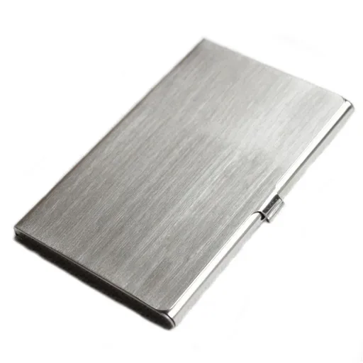Slim Business Card Case for Men & Women, Pocket Metal Case, Professional Stainless Steel Business Card Holders, Purse Name Card Holder, Buckle Style Shut, 1 Pcs, 3.62x2.28 3.62" x 2.28" Silver*2