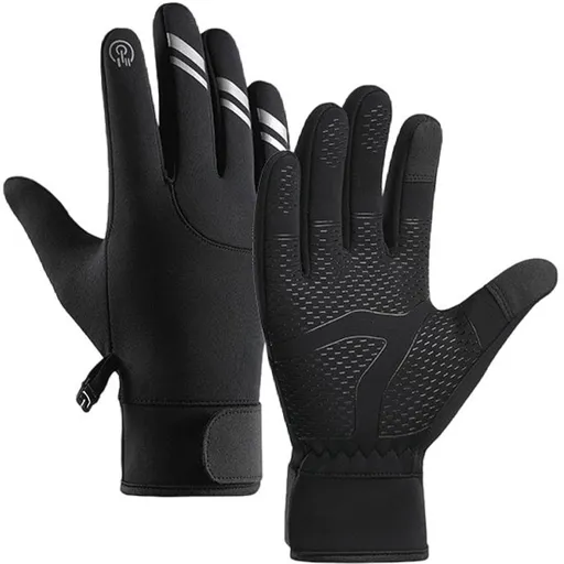 Gloves - Cycling Gloves - Winter Gloves - Sports Gloves - Touchscreen Winter Gloves - Winter Cycling Gloves - Men's - Heated - Waterproof - Warmly Lined - For Motorcycling and Skiing (M)