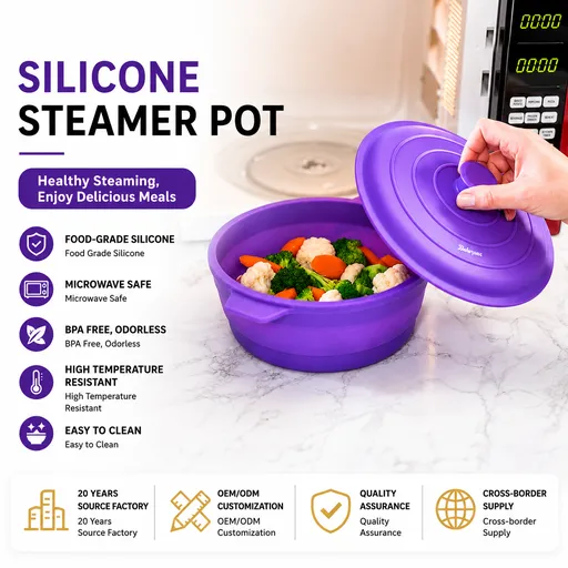 Effortlessly Steam, Heat, and Store Your Meals with This Collapsible Silicone Steamer – A Microwave-Safe, Freezer-Ready, Dishwasher-Friendly Kitchen Essential for Home Cooking and Outdoor Adventures (Cyan（1900ML）)