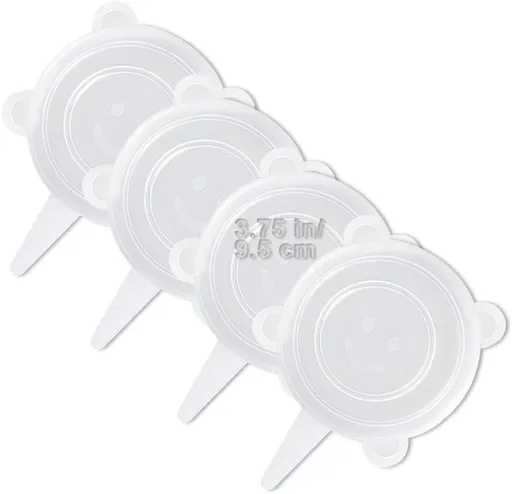 4 Pack Same Size Silicone Stretch Lids, Thicker Reusable Sturdy Silicone Container Cover, Expandable Food Storage Covers, Dishwasher and Freezer Safe, 3.75in(9.5cm)