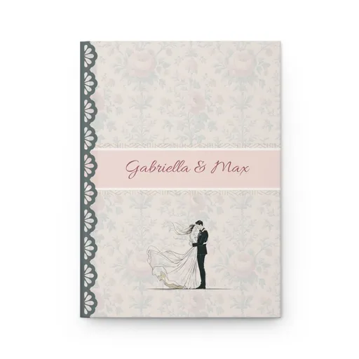 Story Nest Books Personalized Wedding Notebook Elegant Floral Hardcover Journal Custom Gift For Couples Planner Memory Anniversary