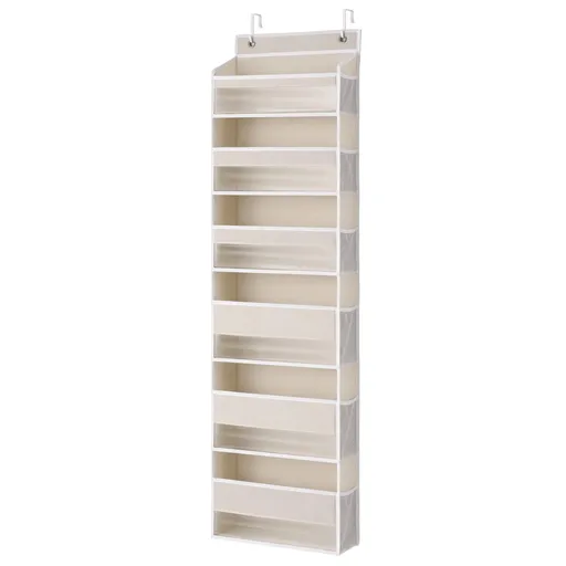 Artiss Over Door Storage Hanger Pantry 6-Tier 12 Pockets Fabric Organiser Beige