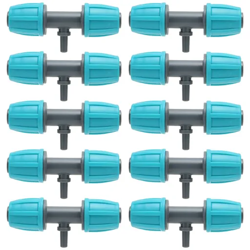 10PCS 16mm to 4/7 Barbed Tee Irrigation Tube Reducing Tee Connector Fitting for Garden Courtyard