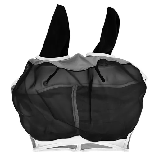 Breathable Horse Mask Universal Adjustable Elastic Mosquito Fly Repelling Veil Cover ProtectorBlack S 71x112x35cm / 28.0x44.1x13.8in