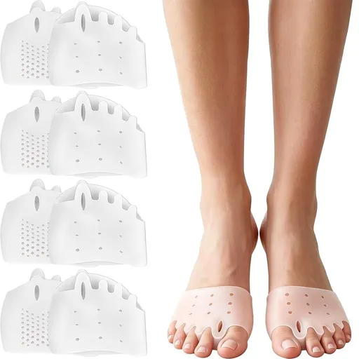 4 Pairs 3-in-1 Silicone Toe Separators with Breathable Holes, Cushioned Support for All Shoes, Everyday Wear