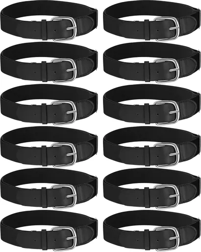 12 Pcs Baseball Belts Softball Belts Bulk for Adult and Youth Adjustable