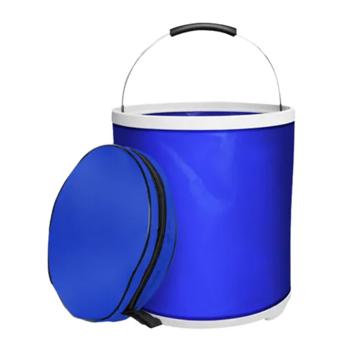13L Foldable Oxford Fabric Car Wash Bucket with EVA Waterproof Lining & Zipper Carry Bag - Self Standing Structure, Portable Water Container for Car Cleaning and Outdoor Travel