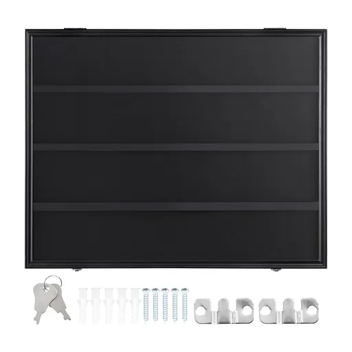 36 Graded Sports Card Display Case, 775 x 617 x 55 mm, Baseball Card Display Frame with 98% UV Protection Clear View PC Glass, Lockable Wall Cabinet for Football Basketball Hockey Trading Card