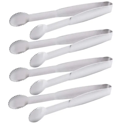 Mini Serving Tongs 3.9-Inch Stainless Steel Small Appetizer Tongs, Set of 4 Buffet Tongs, Stainless Steel Food Tong Serving Tong