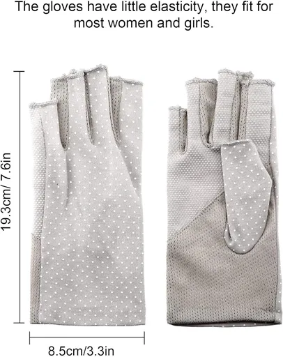 Maxdot Sun Gloves for Women UV Protection Fingerless Non Slip Sunscreen Driving Gloves for Summer Outdoor