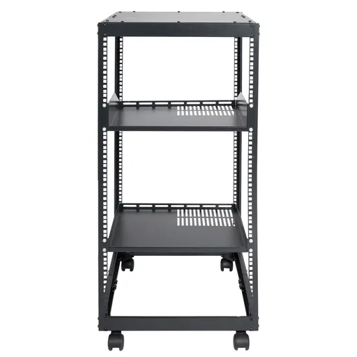 20U Open Frame Server Rack, 15''-40'' Adjustable Depth, Free Standing or Wall Mount Network Server Rack, 4 Post AV Rack with Casters, Holds All Your Networking IT Equipment AV Gear Router Modem
