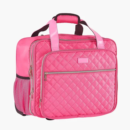Rolling Laptop Bag, Fits Up to 17.3 Inch Laptop, Wheeled Briefcase, Roller Computer Tote Bag with 2 Fixed Wheels & Telescoping Handle, Laptop Case for Work Travel Business Office, Red