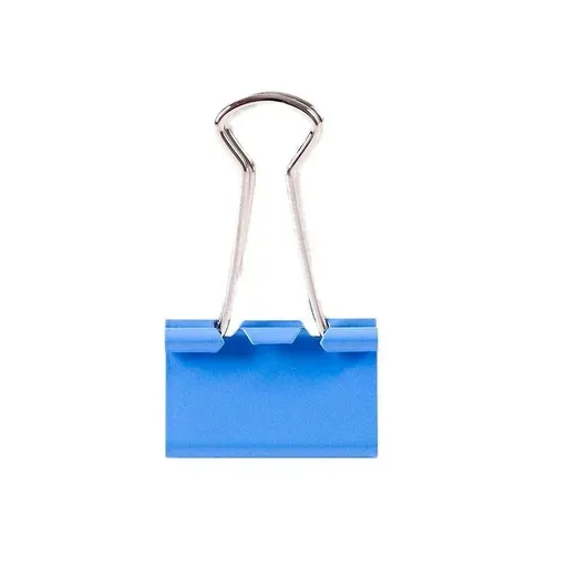20PCS Black Bulldog Foldback Clips Document Paper Clamps Multiple Sizes - Blue 41mm