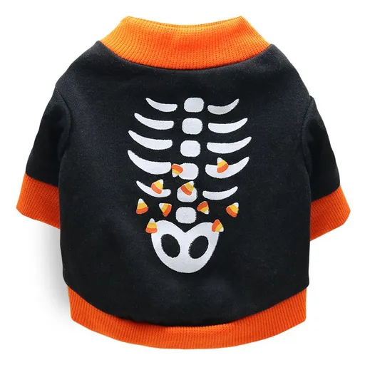 DROOLING DOG Pet Dog Cat Clothes Cotton T Shirt Black Orange edge (Fishbone) Size: L; Neck (cm): 32-38; Bust (cm): 44-50; Back length (cm): 31-35; Recommended pet weight (kg): 7.0 - 10.0