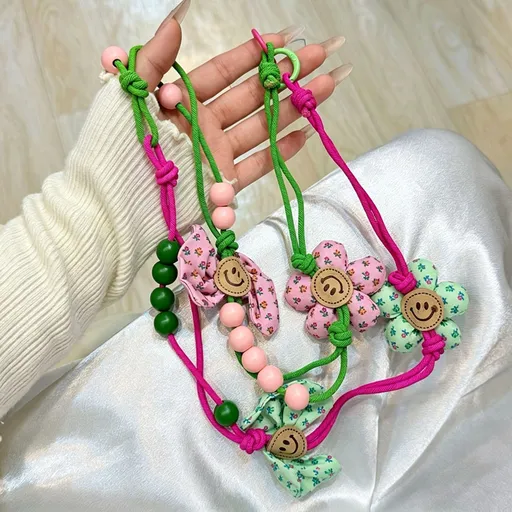 Niche Hand‑Woven Phone Strap | Holiday Dating Accessory | 3D Flower Halter Crossbody Phone Pendant