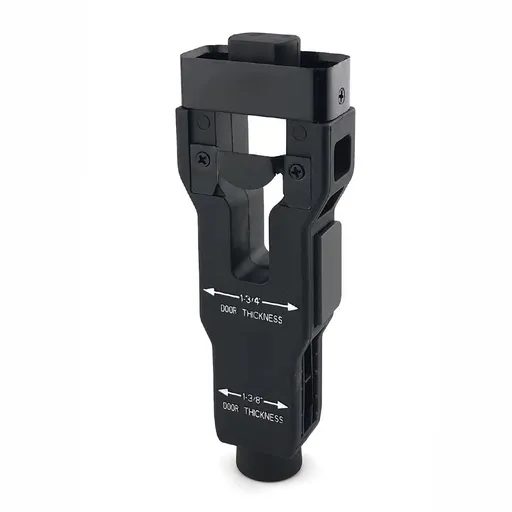 Door Latch Mortise Jig Template Tool with Dual Blades for Precise Lock Installation, Drilling, and Woodworking Alignment on Interior and Exterior Doors (Black)