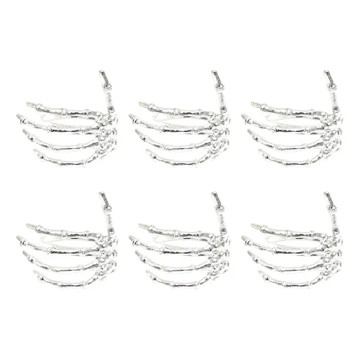 Wine Tableware Halloween Napkin Buckle Ghost Hand Napkin Ring Alloy Napkin Ring Silver