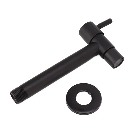 G1/2 Wall Mounted Cold Water Tap 304 Stainless Steel Single Handle Cold Faucet Bathroom Garden Faucet Tap Black for Mop Pool