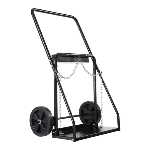 Dual Welding Cylinder Cart Oxygen Acetylene Tank Cart 440LBS Capacity 10 Inch Solid Wheels Suitable for Double 12.5 Inch Diameter Gas Cylinders